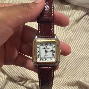 Brown Leather Strap Quartz Watch